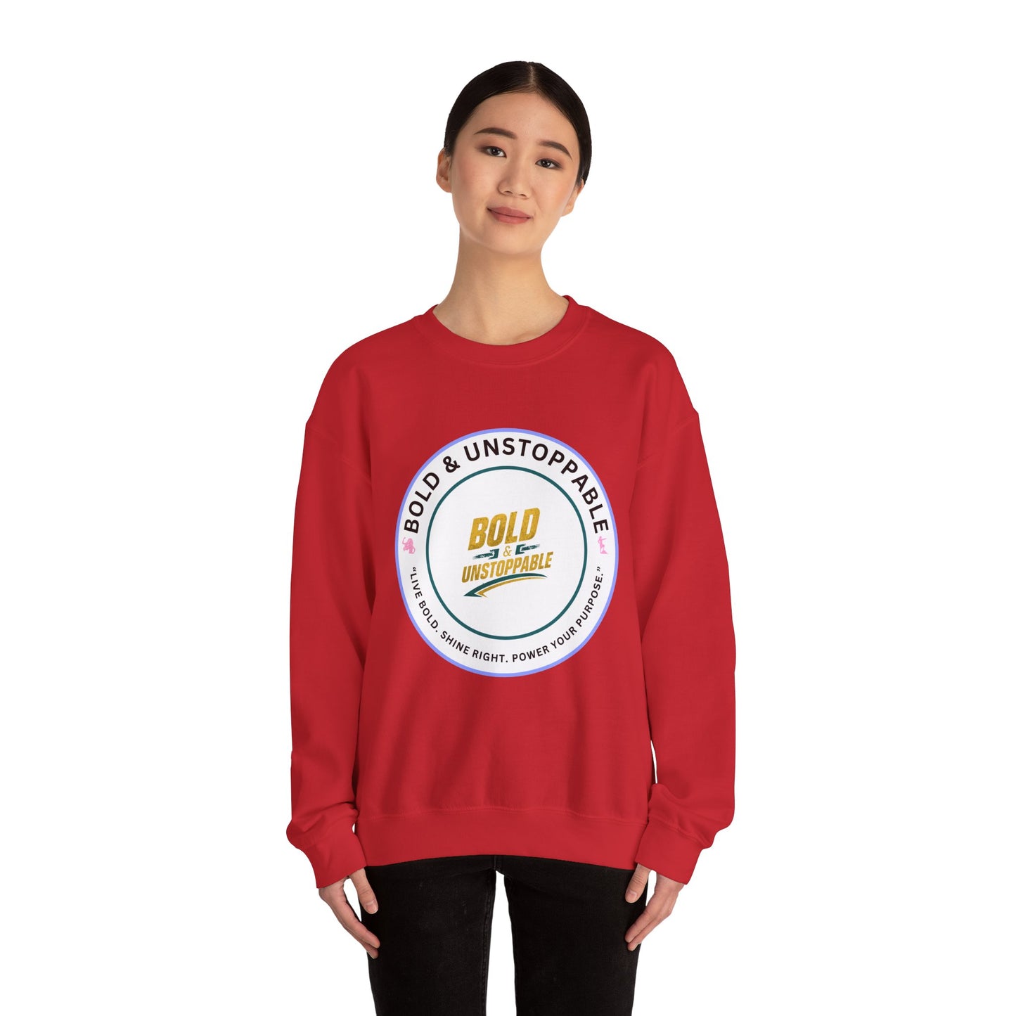 Bold & Unstoppable Crewneck Sweatshirt — Inspirational Graphic Pullover