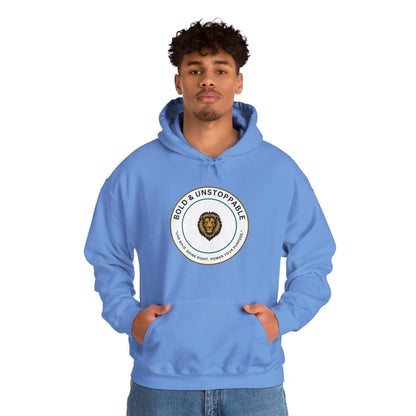 Bold & Unstoppable Lion Hoodie — Inspirational Graphic Pullover