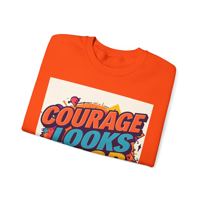 Courage Looks Good On You Sweatshirt — Inspirational Graphic Crewneck