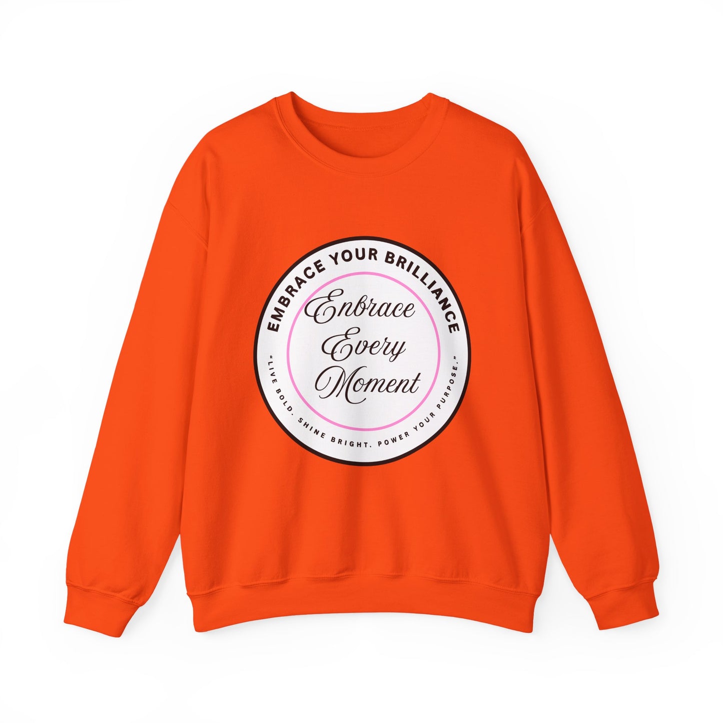 Crewneck Sweatshirt — "Embrace Every Moment" Inspirational Circle Design for Men's