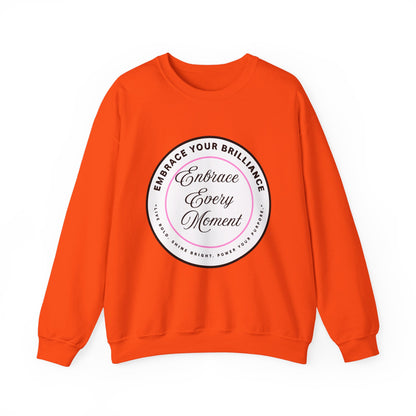 Crewneck Sweatshirt — "Embrace Every Moment" Inspirational Circle Design for Men's