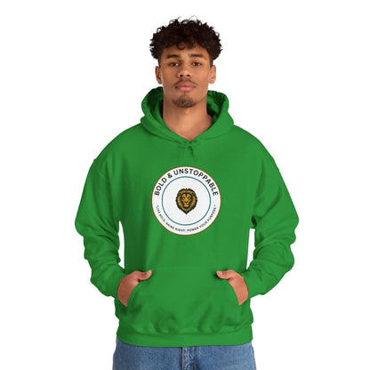 Bold & Unstoppable Lion Hoodie — Inspirational Graphic Pullover