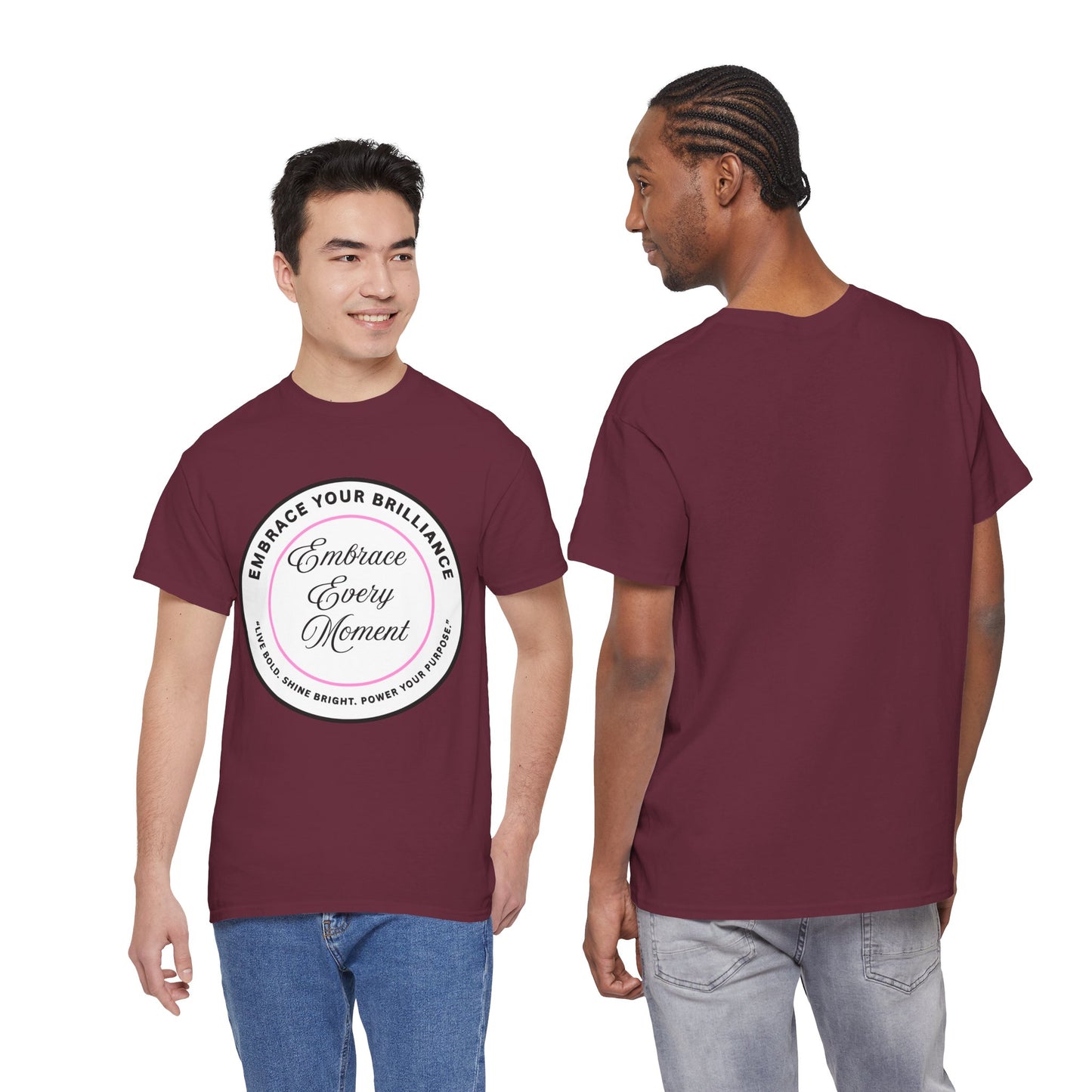 Embrace Your Brilliance Men's Tee — "Embrace Every Moment" Inspirational Graphic Shirt