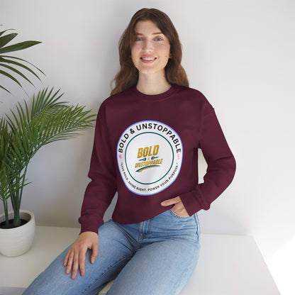Bold & Unstoppable Crewneck Sweatshirt — Inspirational Graphic Pullover