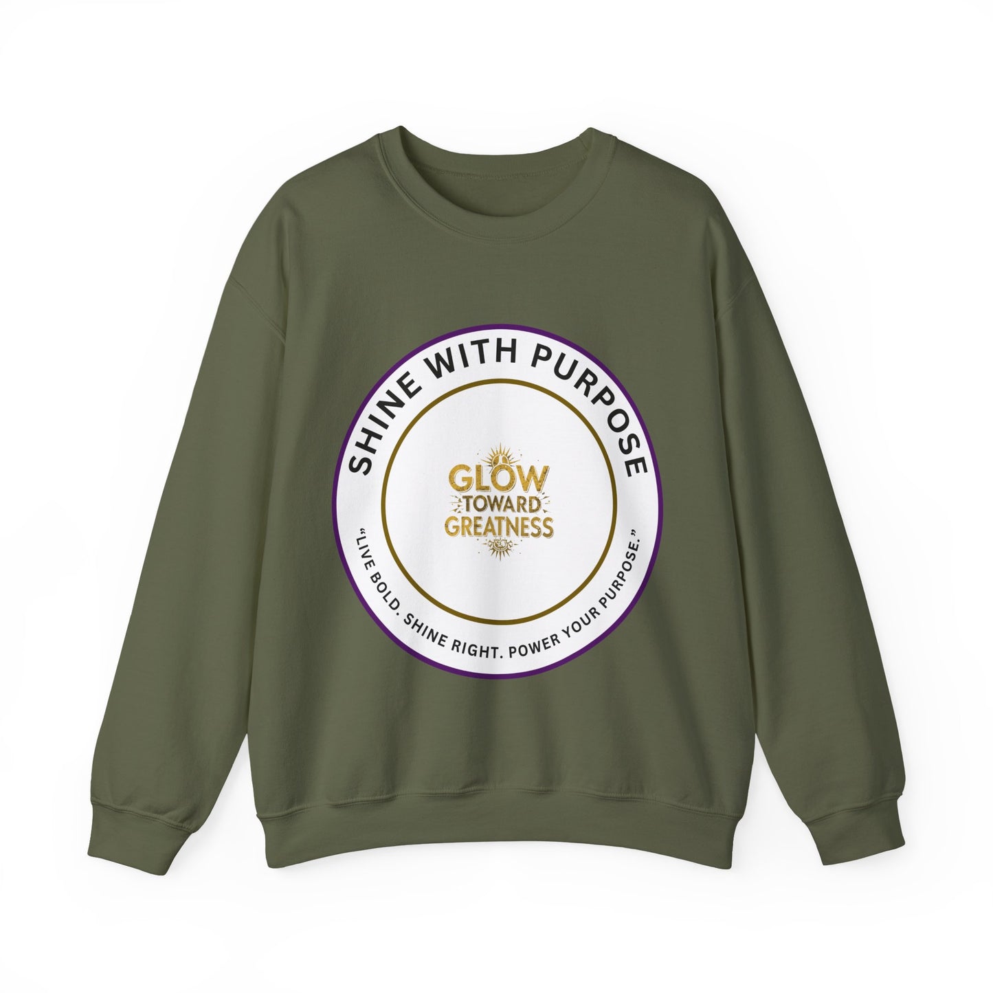 Shine With Purpose Crewneck Sweatshirt — "Glow Toward Greatness" Inspirational Pullover