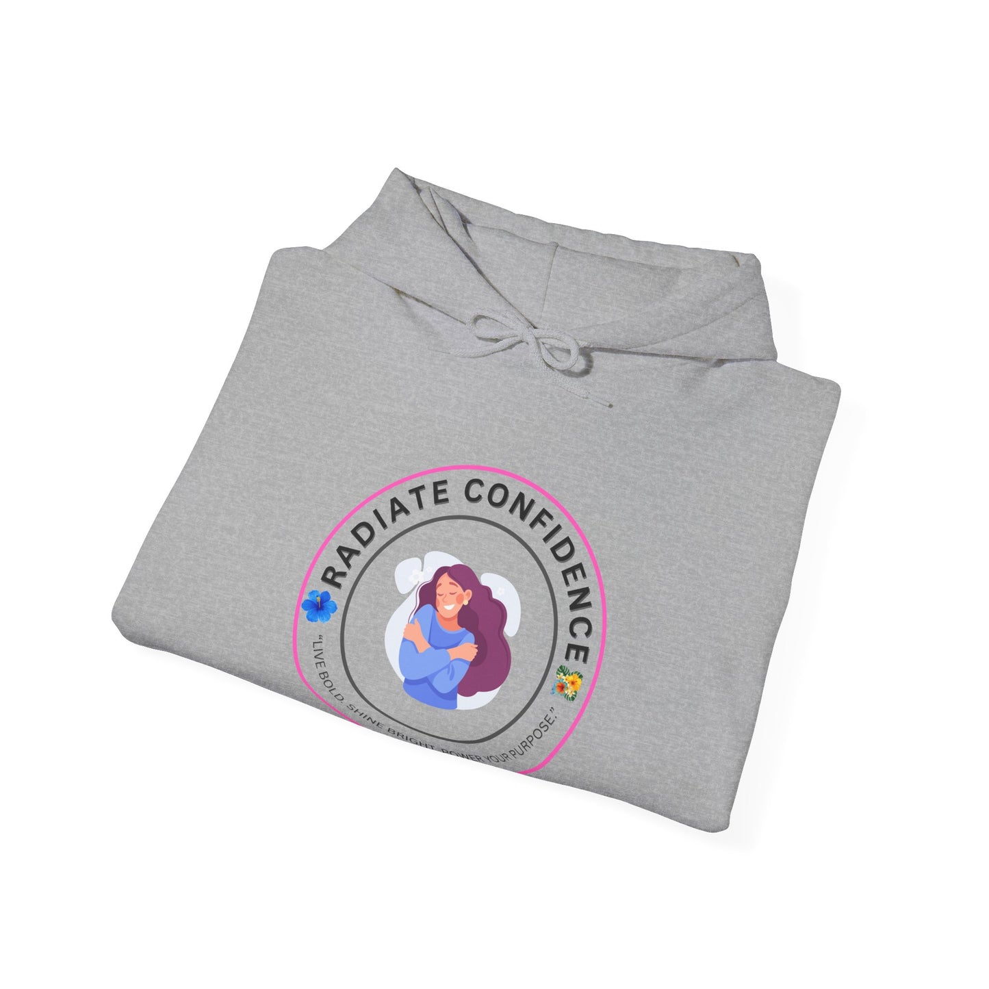 Radiate Confidence Hoodie — Feminine Self-Love Graphic Sweatshirt