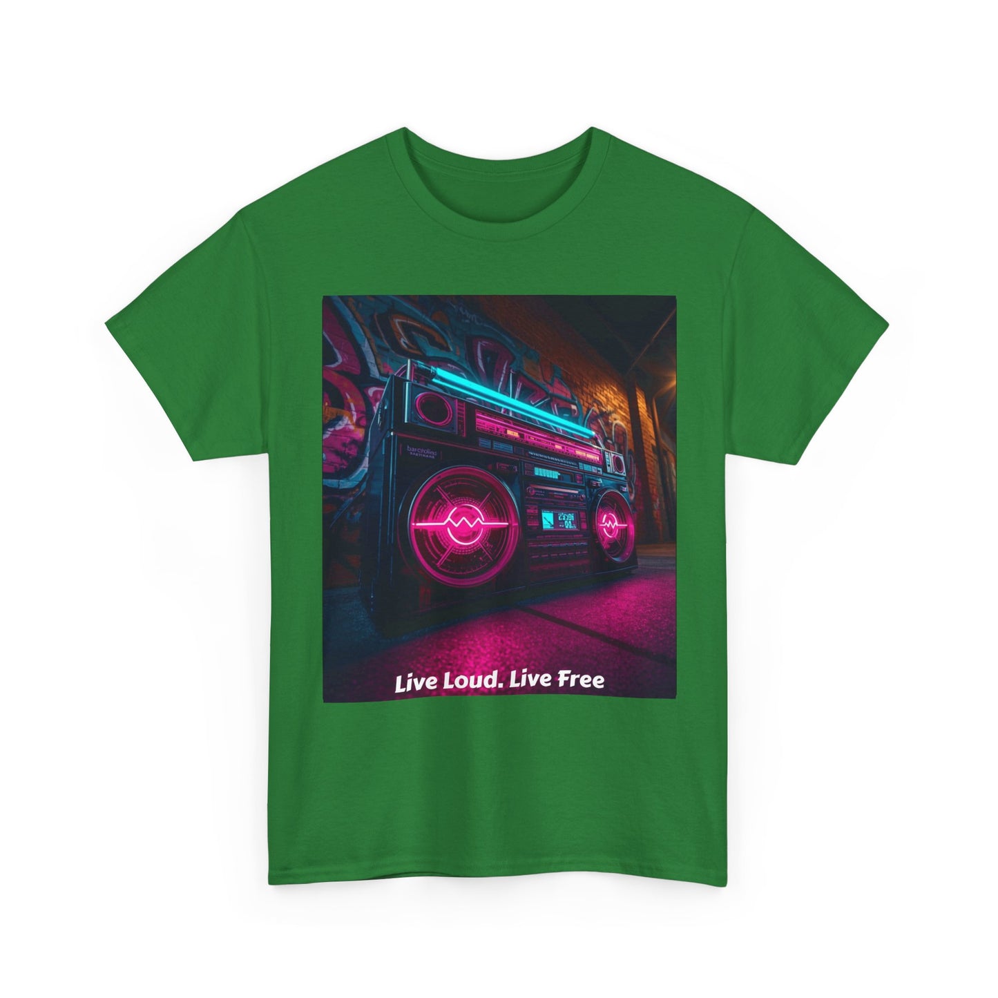 Vintage Neon Car Tee — "Live Loud. Live Free" Retro Streetwear Shirt