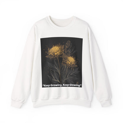 Keep Growing, Keep Glowing Floral Crewneck Sweatshirt