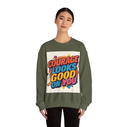 Courage Looks Good On You Sweatshirt — Inspirational Graphic Crewneck