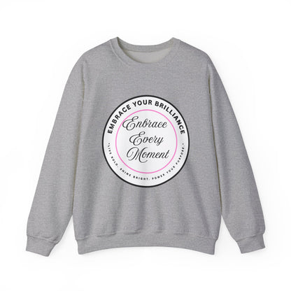 Crewneck Sweatshirt — "Embrace Every Moment" Inspirational Circle Design for Men's