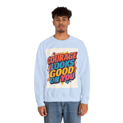 Courage Looks Good On You Sweatshirt — Inspirational Graphic Crewneck