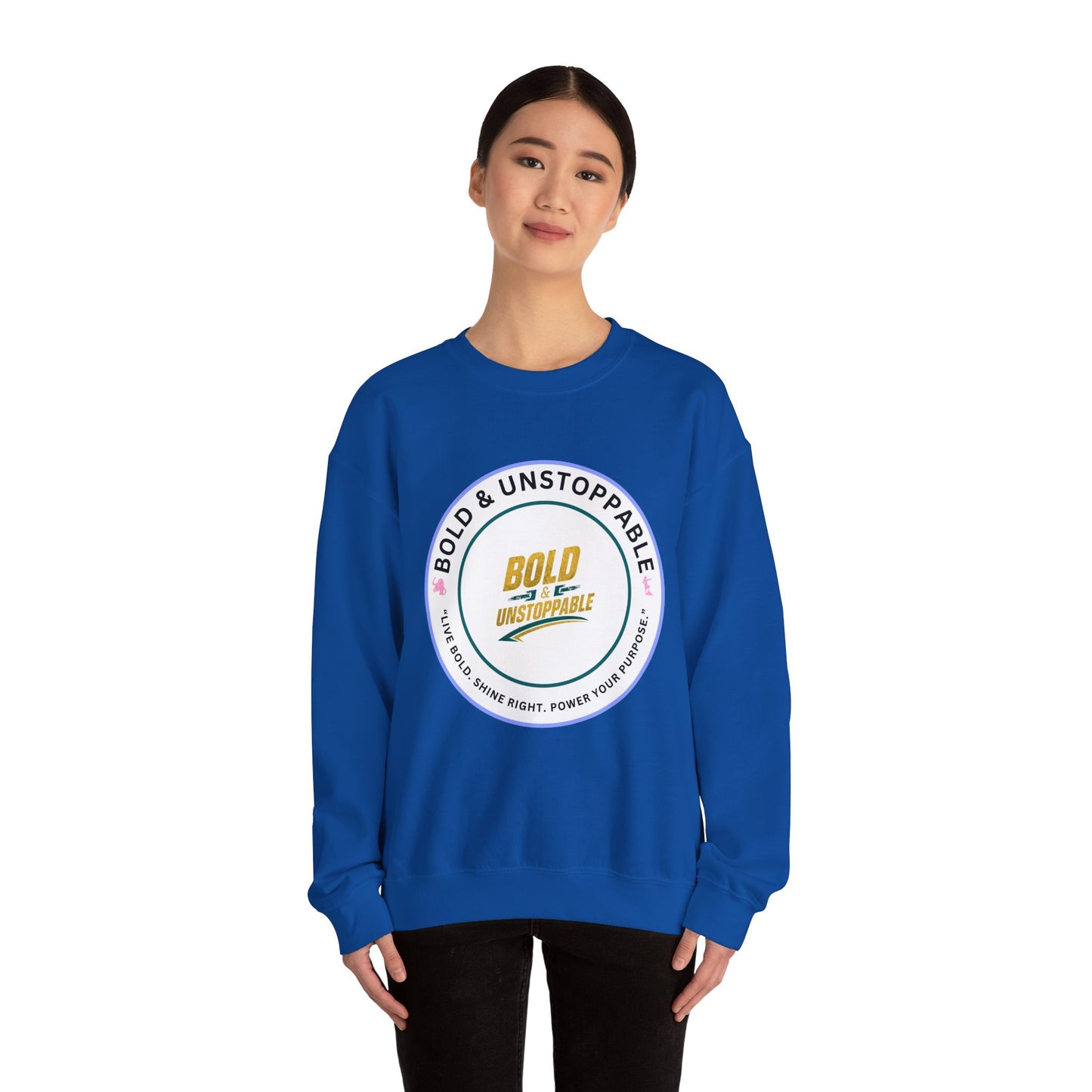Bold & Unstoppable Crewneck Sweatshirt — Inspirational Graphic Pullover