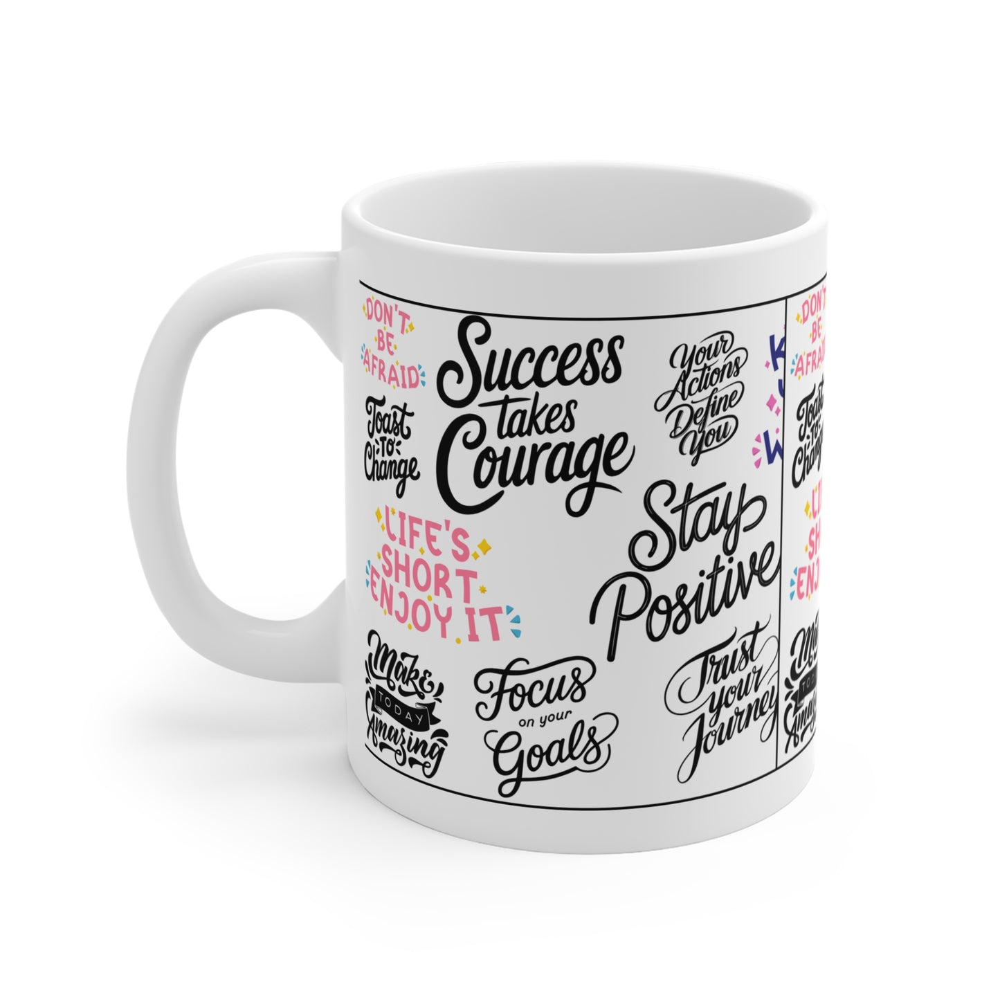 Motivational Quotes Mug — 'Success Takes Courage' Inspirational Coffee Cup