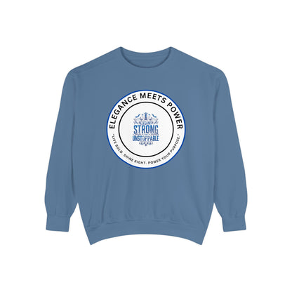 Elegance Meets Power Sweatshirt — "Strong & Gracious" Graphic Crewneck