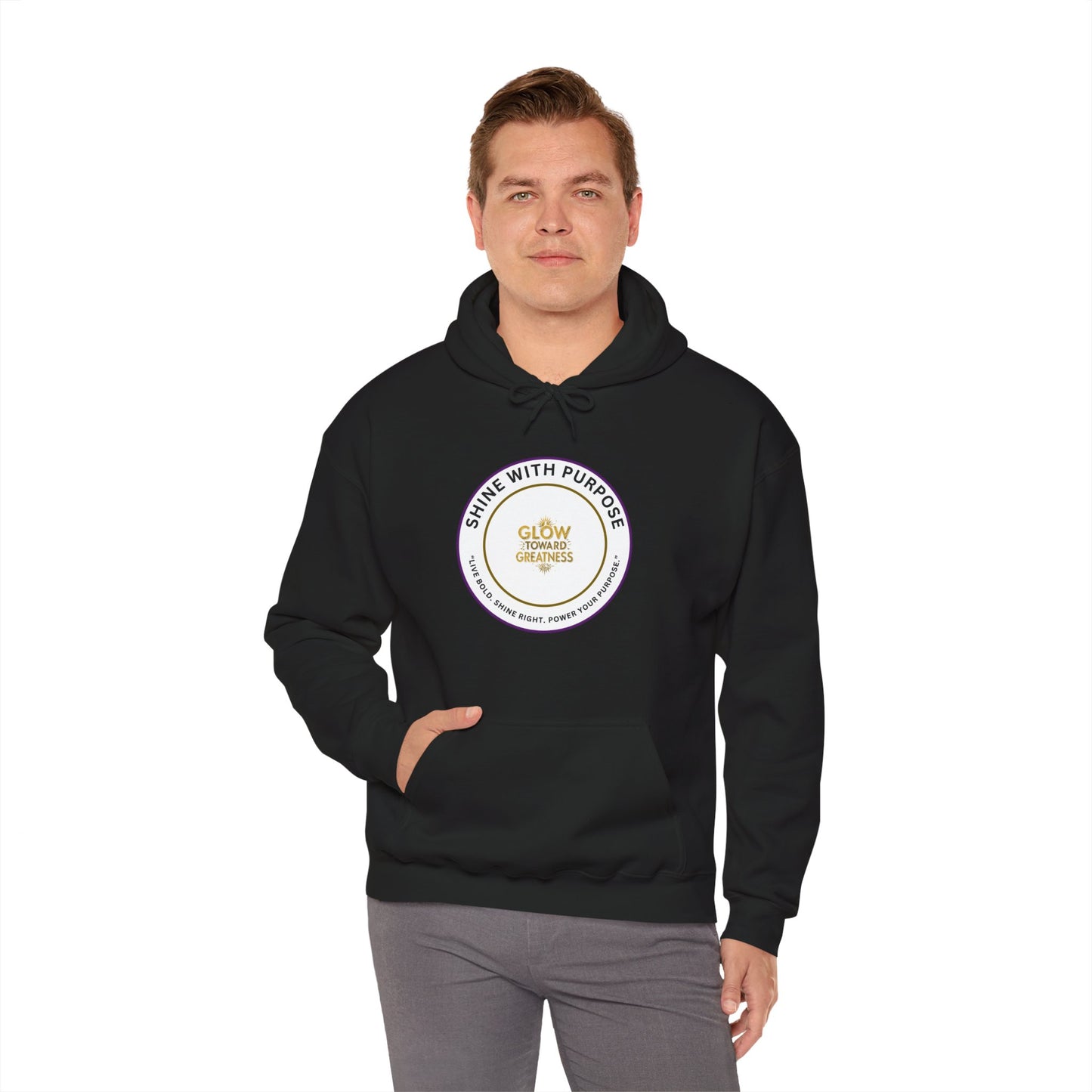 Shine With Purpose Hoodie – "Glow Towards Greatness" Inspirational Pullover