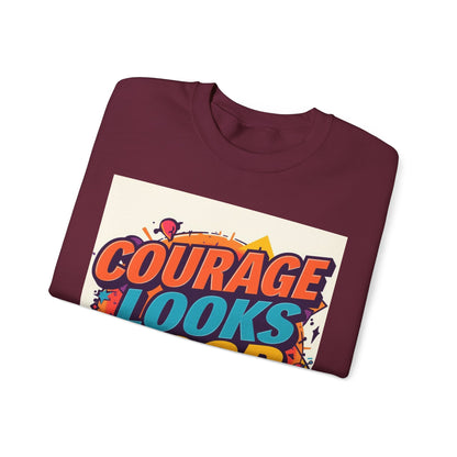 Courage Looks Good On You Sweatshirt — Inspirational Graphic Crewneck