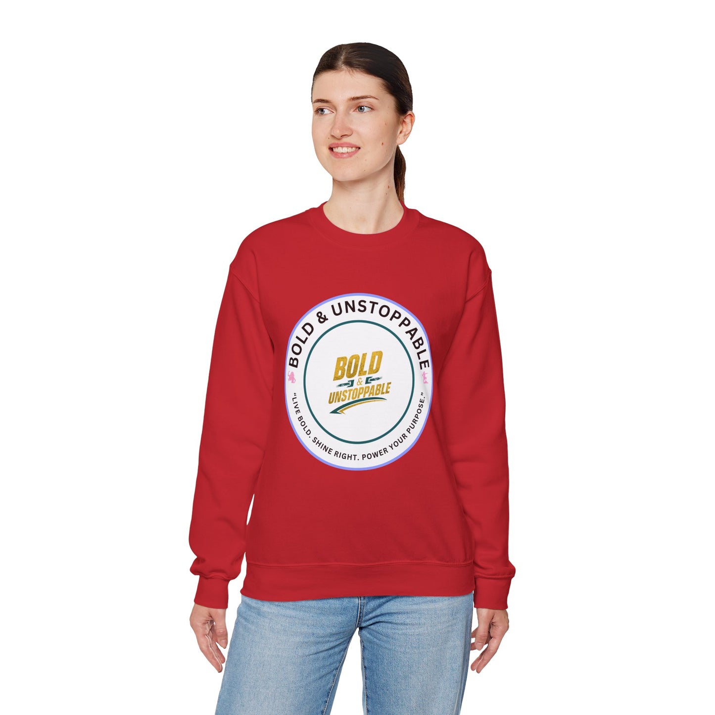Bold & Unstoppable Crewneck Sweatshirt — Inspirational Graphic Pullover