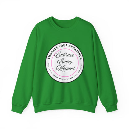 Crewneck Sweatshirt — "Embrace Every Moment" Inspirational Circle Design for Men's