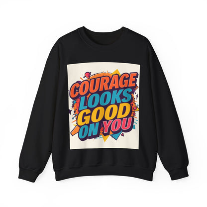 Courage Looks Good On You Sweatshirt — Inspirational Graphic Crewneck