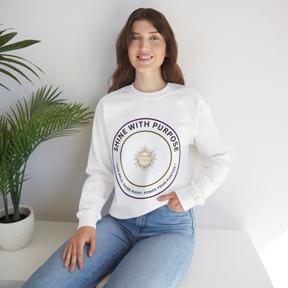Shine With Purpose Crewneck Sweatshirt — Inspirational Graphic Pullover