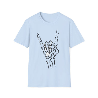 Skeleton Hand Rock Sign T-Shirt