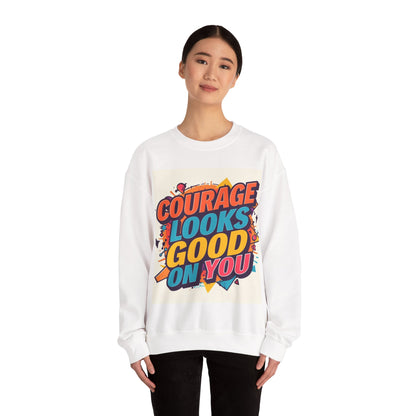Courage Looks Good On You Sweatshirt — Inspirational Graphic Crewneck