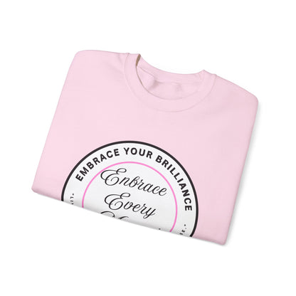 Crewneck Sweatshirt — "Embrace Every Moment" Inspirational Circle Design for Men's